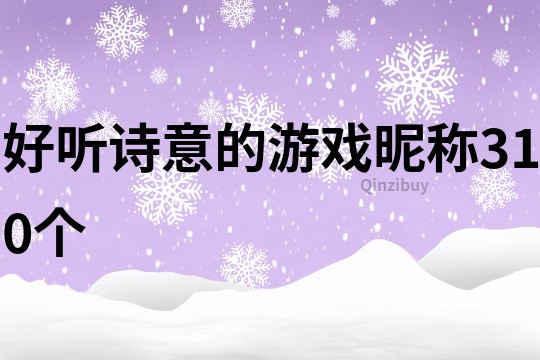 好聽詩意的游戲昵稱310個