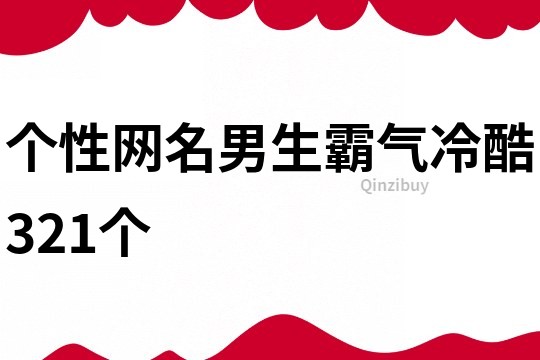 個(gè)性網(wǎng)名男生霸氣冷酷321個(gè)
