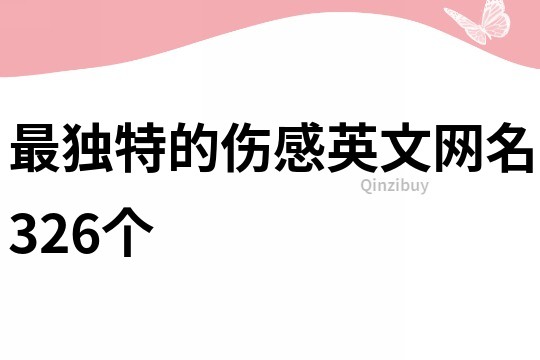 最獨特的傷感英文網名326個