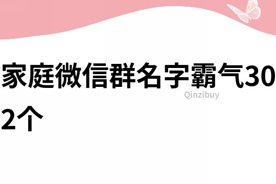 家庭微信群名字霸氣302個(gè)