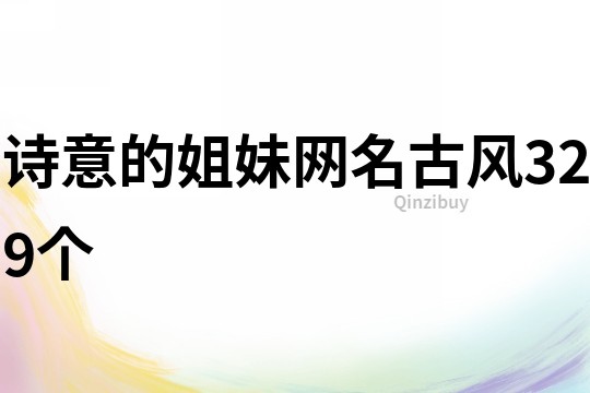 詩意的姐妹網名古風329個