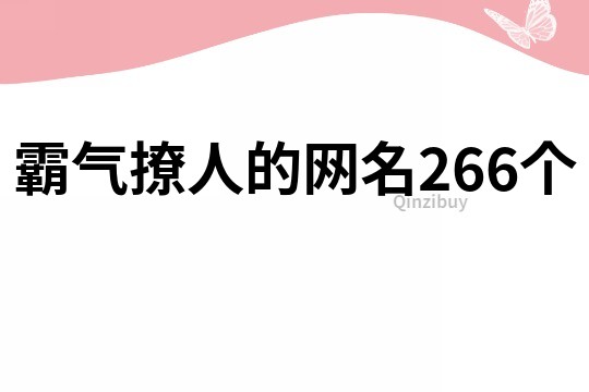霸氣撩人的網名266個