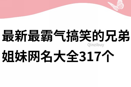 最新最霸氣搞笑的兄弟姐妹網名大全317個