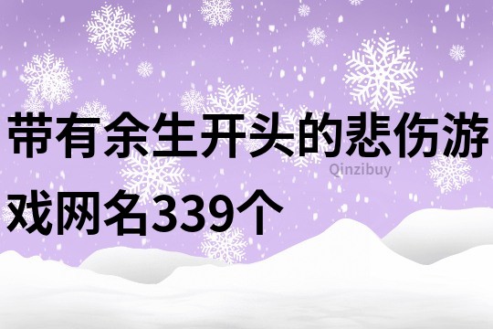帶有余生開頭的悲傷游戲網名339個