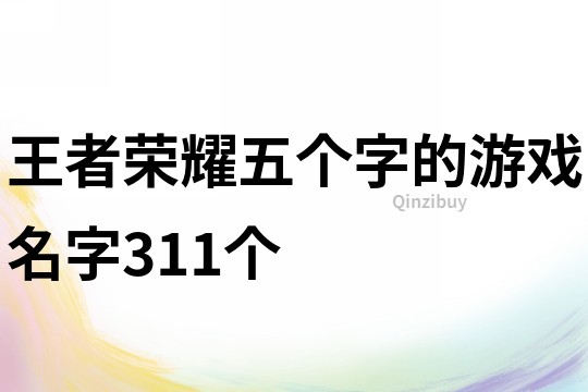 王者榮耀五個字的游戲名字311個