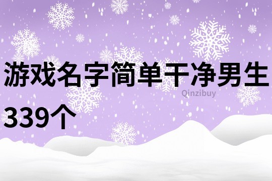 游戲名字簡單干凈男生339個