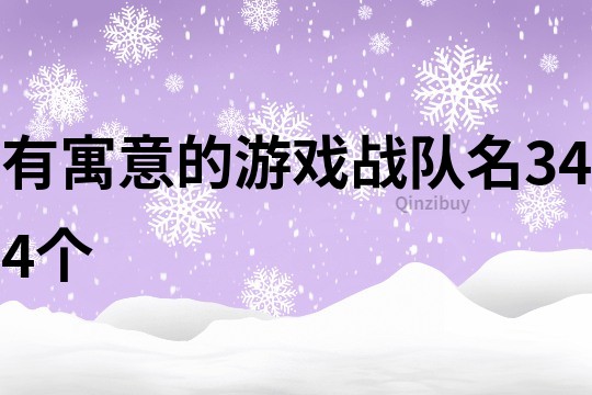 有寓意的游戲戰(zhàn)隊名344個