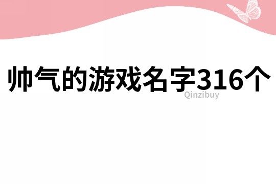 帥氣的游戲名字316個(gè)