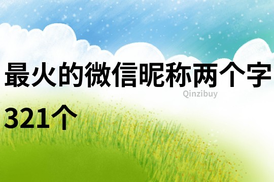 最火的微信昵稱兩個字321個