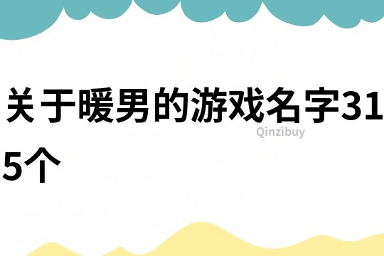 關于暖男的游戲名字315個
