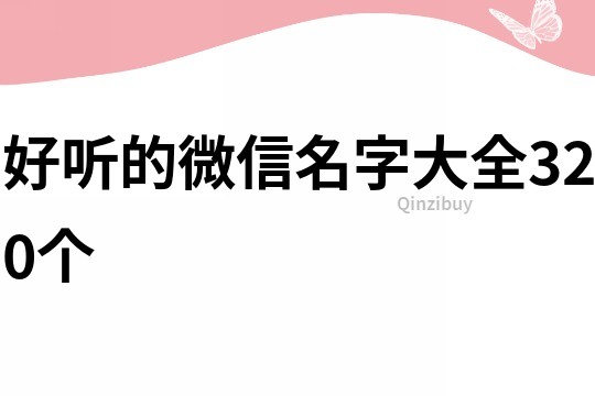好聽的微信名字大全320個(gè)