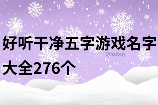 好聽干凈五字游戲名字大全276個