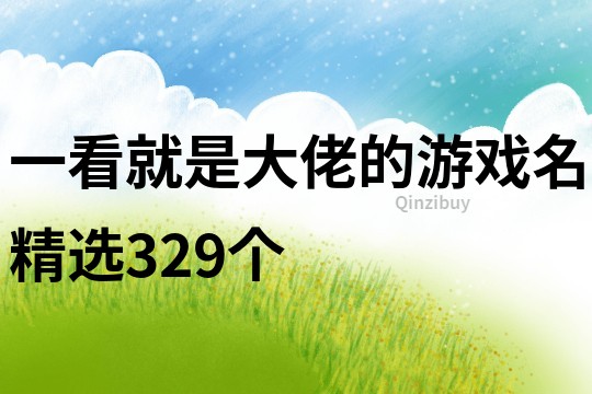 一看就是大佬的游戲名精選329個