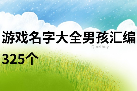 游戲名字大全男孩匯編325個