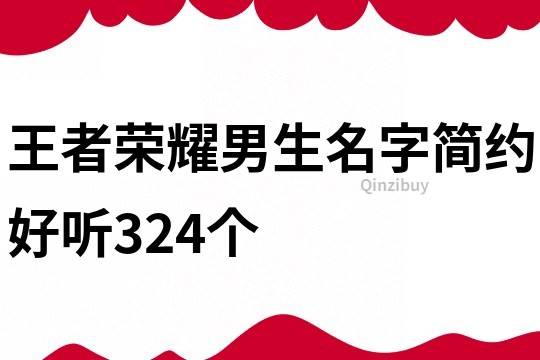 王者榮耀男生名字簡約好聽324個