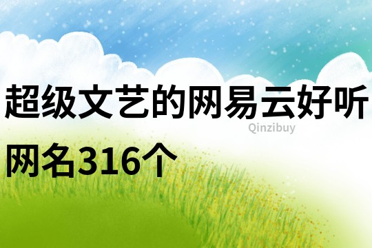 超級文藝的網易云好聽網名316個