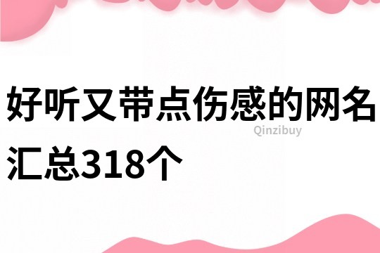 好聽又帶點傷感的網名匯總318個