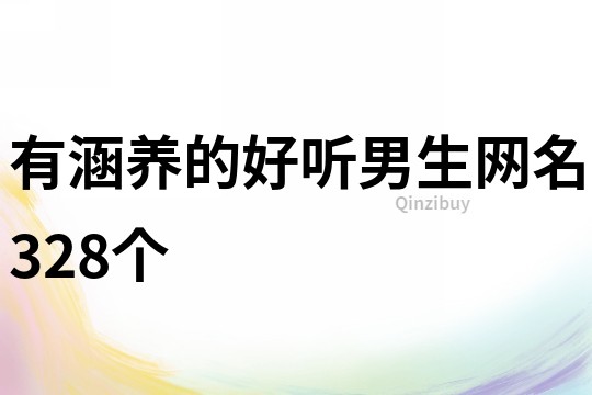 有涵養的好聽男生網名328個