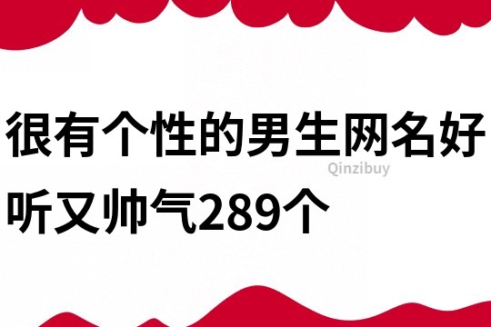 很有個性的男生網名好聽又帥氣289個