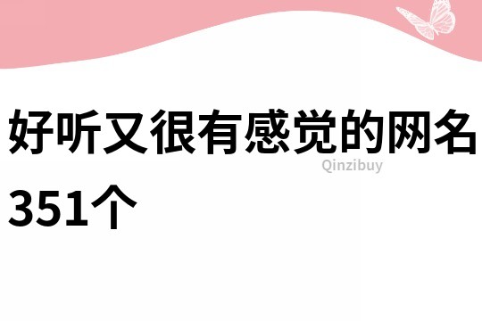 好聽又很有感覺的網名351個