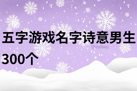 五字游戲名字詩意男生300個