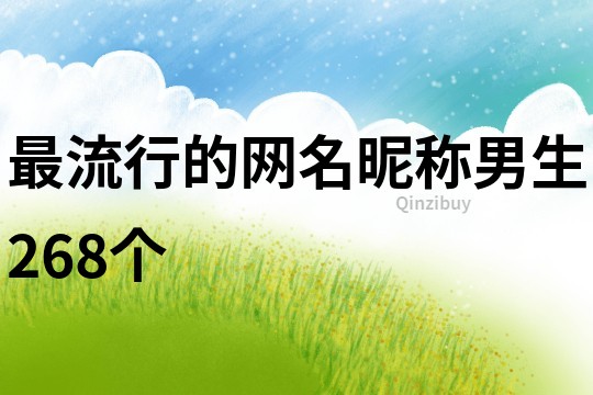 最流行的網名昵稱男生268個