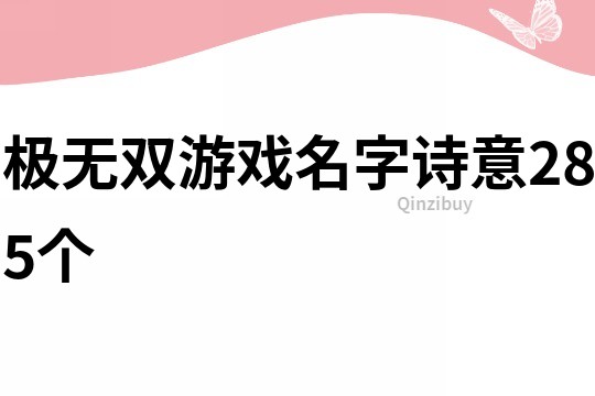 極無雙游戲名字詩意285個
