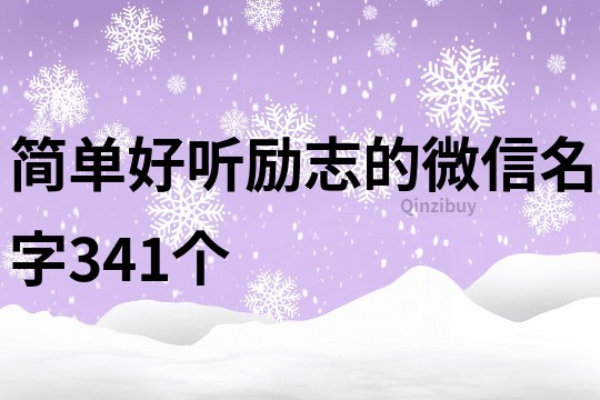 簡單好聽勵志的微信名字341個