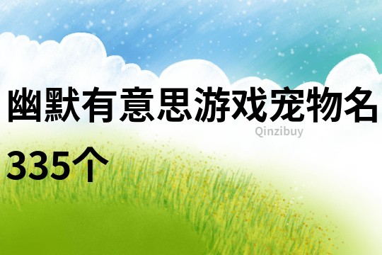 幽默有意思游戲寵物名335個