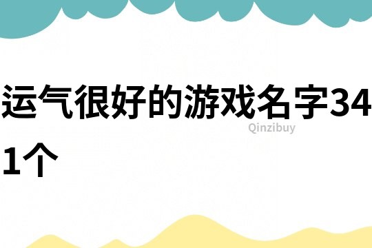 運氣很好的游戲名字341個