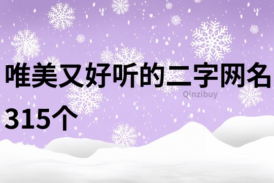 唯美又好聽的二字網名315個