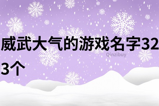 威武大氣的游戲名字323個