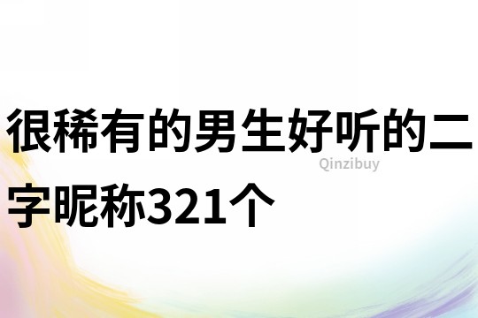 很稀有的男生好聽的二字昵稱321個