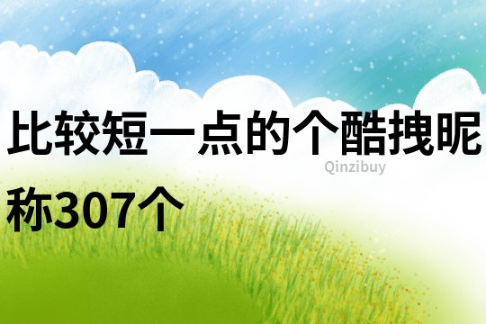比較短一點的個酷拽昵稱307個