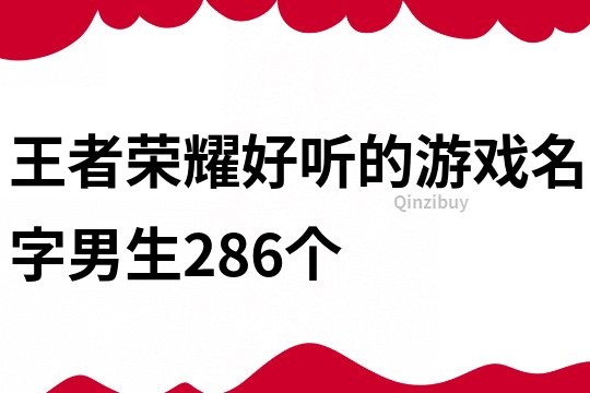 王者榮耀好聽的游戲名字男生286個
