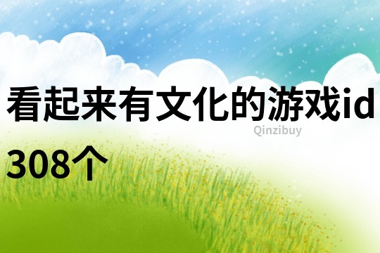 看起來有文化的游戲id308個