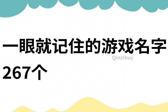 一眼就記住的游戲名字267個
