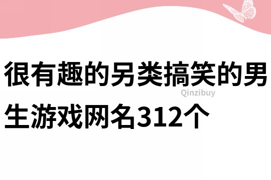 很有趣的另類搞笑的男生游戲網(wǎng)名312個