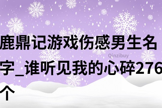 鹿鼎記游戲傷感男生名字_誰聽見我的心碎276個