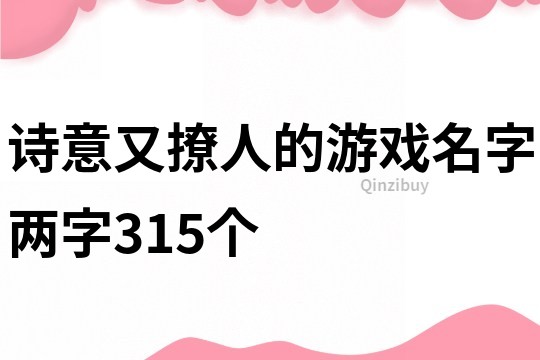詩意又撩人的游戲名字兩字315個