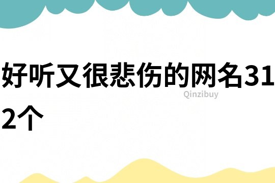 好聽又很悲傷的網名312個