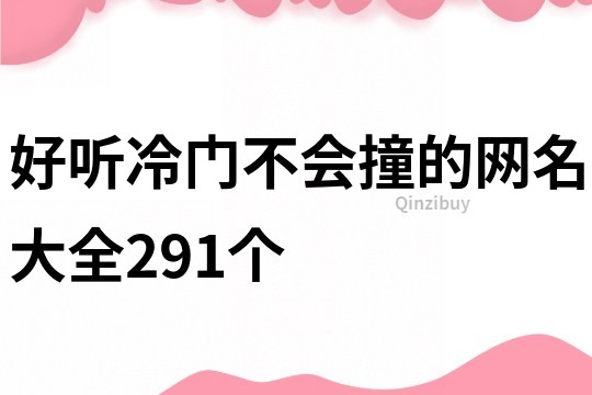 好聽冷門不會撞的網名大全291個