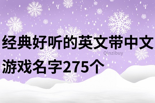 經典好聽的英文帶中文游戲名字275個