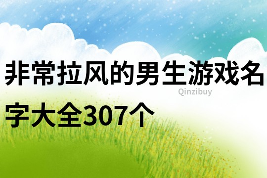 非常拉風的男生游戲名字大全307個