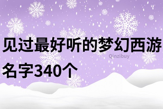 見過最好聽的夢幻西游名字340個