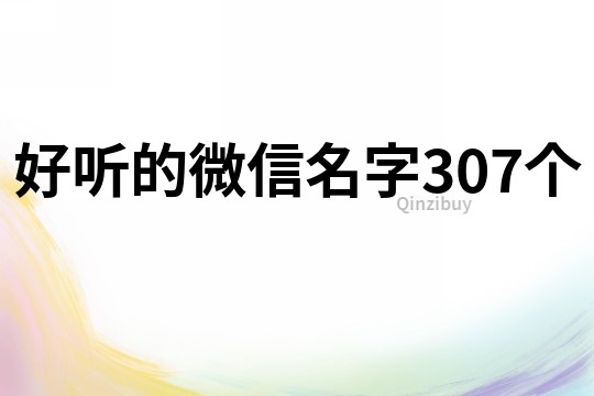 好聽的微信名字307個