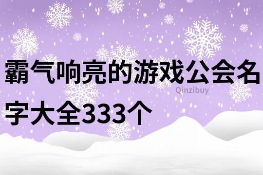 霸氣響亮的游戲公會名字大全333個