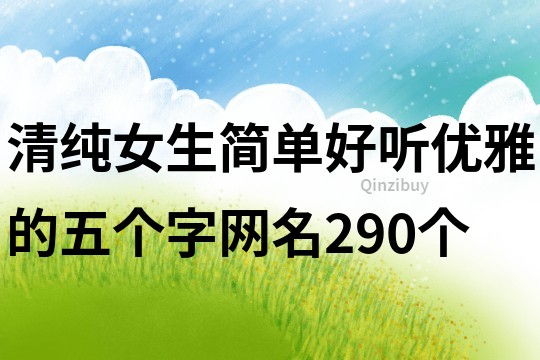 清純女生簡單好聽優雅的五個字網名290個