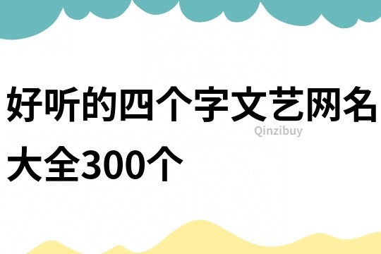 好聽的四個字文藝網名大全300個
