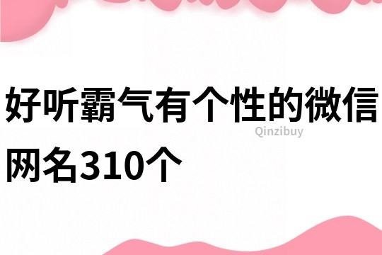 好聽霸氣有個性的微信網名310個